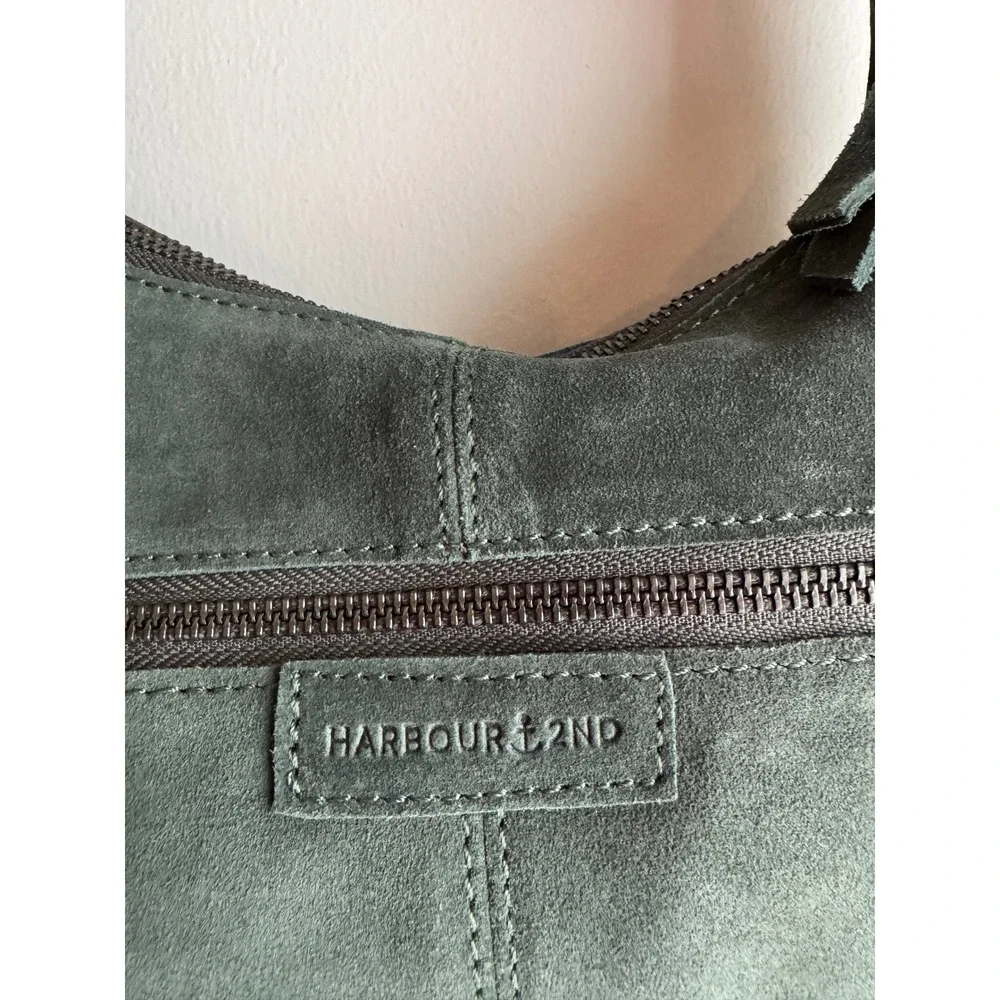 Harbour 2nd Green Suede Leather Hobo Shoulder Bag NWT